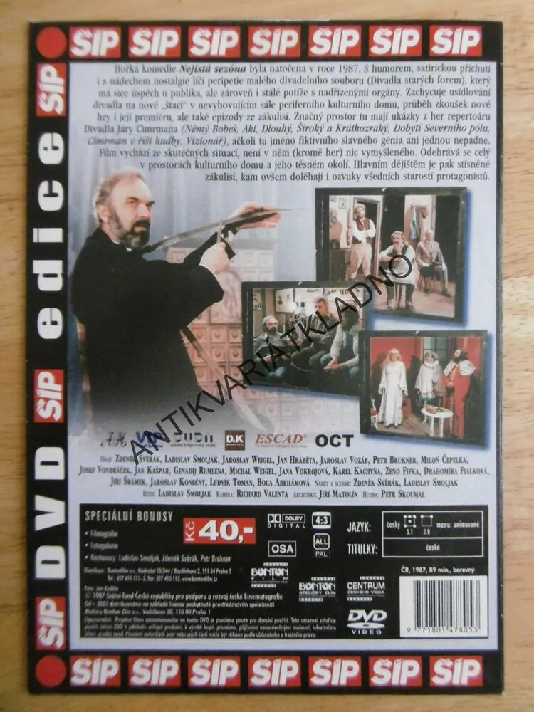 NEJISTÁ SEZÓNA, ZDENĚK SVĚRÁK, DVD FILM