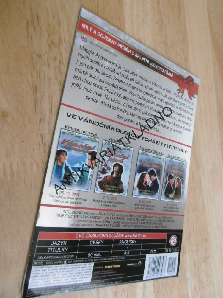 VÁNOČNÍ STŘEVÍČKY, ROMANCE, DVD FILM