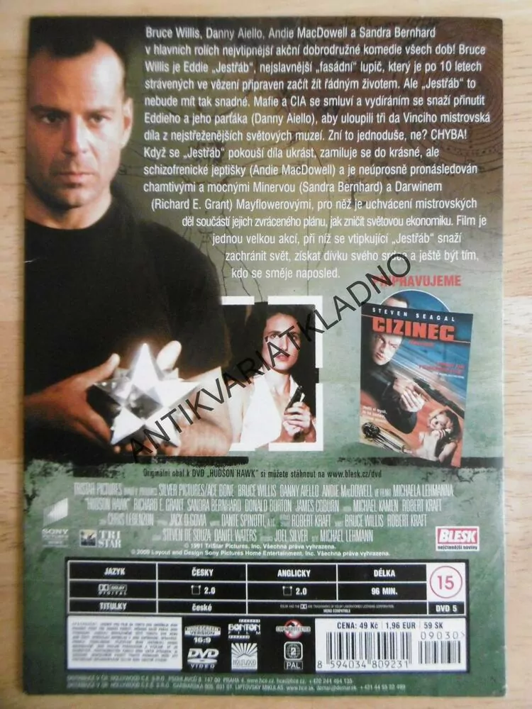 HUDSON HAWK, DVD FILM 