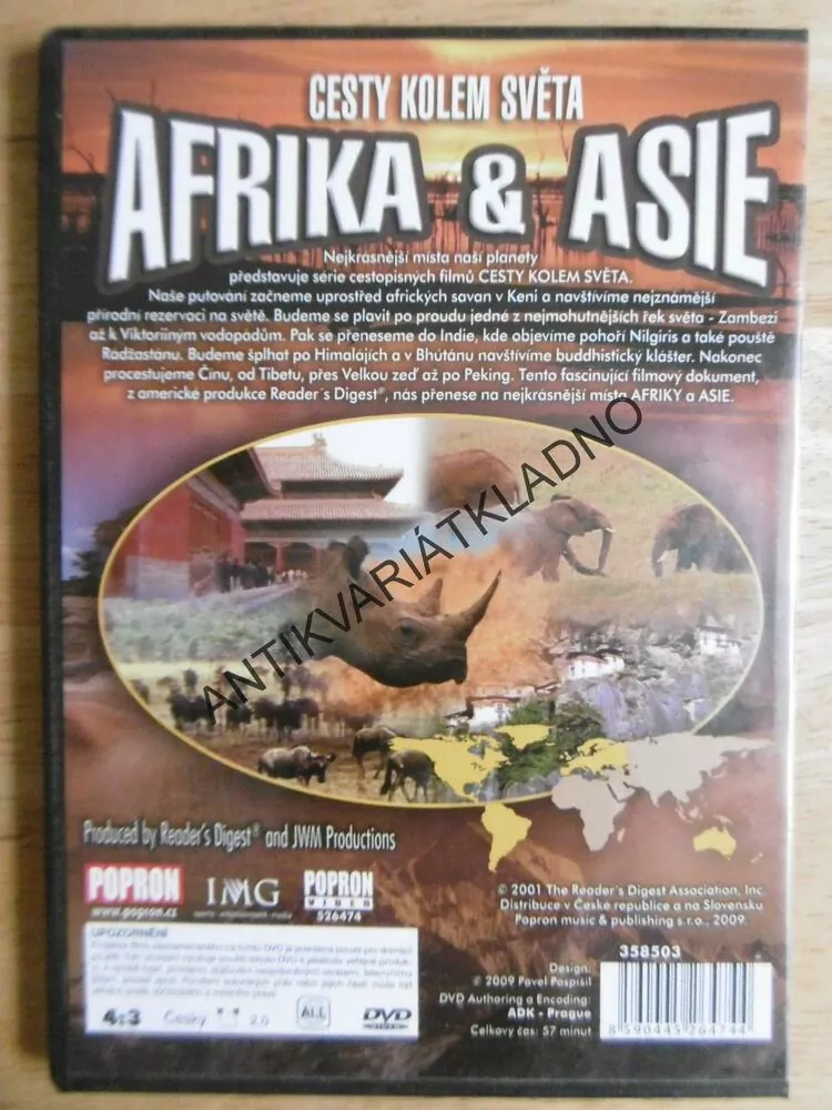 CESTY KOLEM SVĚTA, AFRIKA A ASIE, DVD FILM DOKUMENT