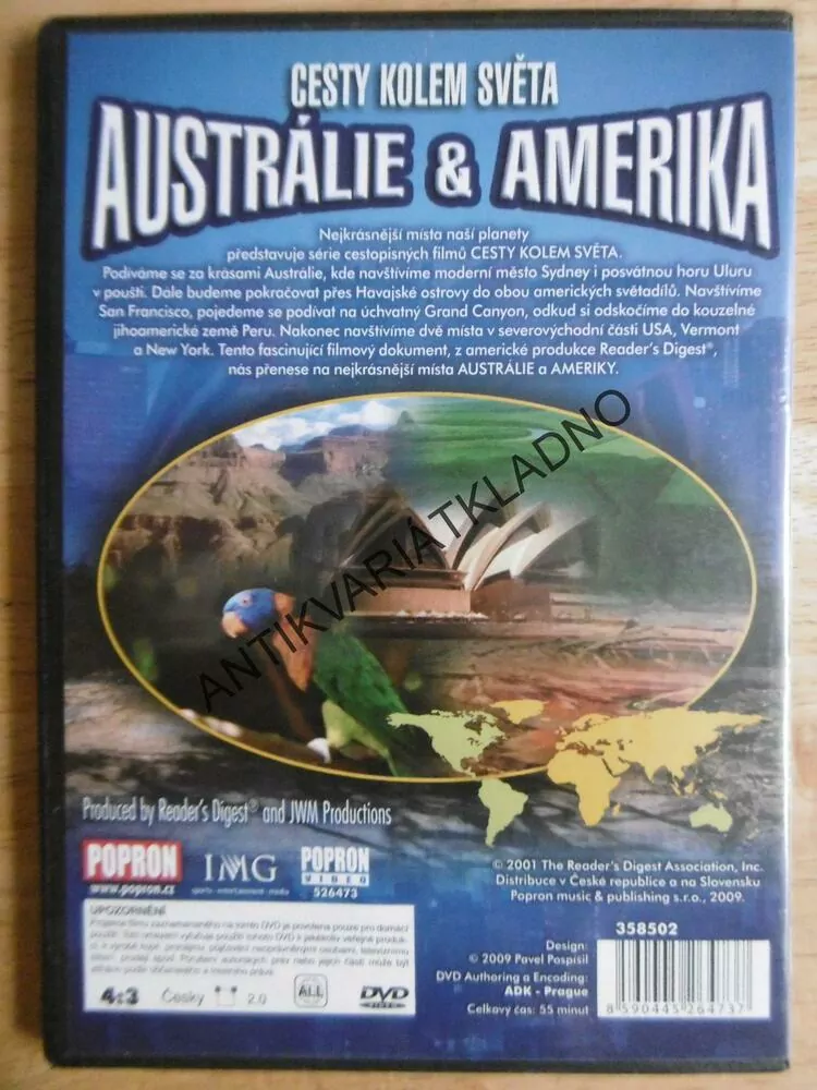 CESTY KOLEM SVĚTA, AUSTRÁLIE A AMERIKA, DVD FILM DOKUMENT