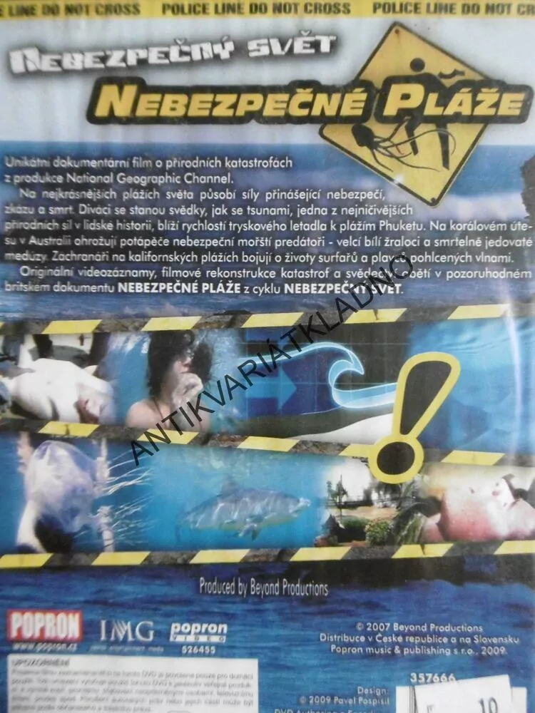 NEBEZPEČNÝ SVĚT, NEBEZPEČNÉ PLÁŽE, DVD FILM DOKUMENT