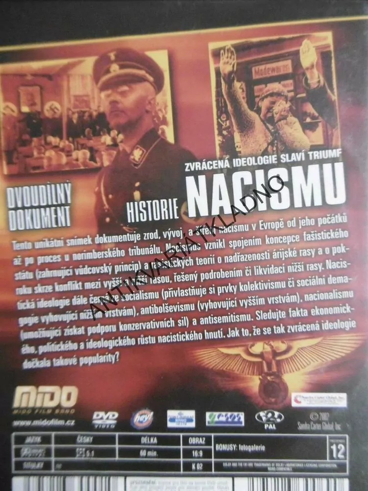 HISTORIE NACISMU, HITLER, 1., DOKUMENT DVD FILM,