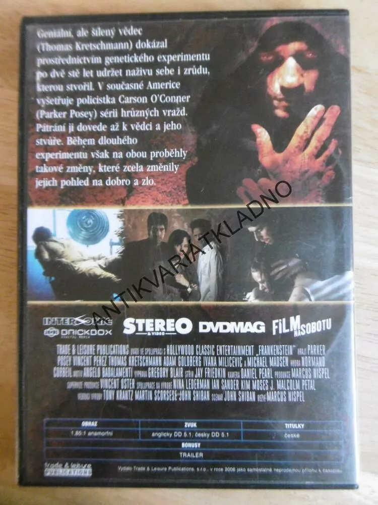 FRANKENSTEIN, DVD FILM