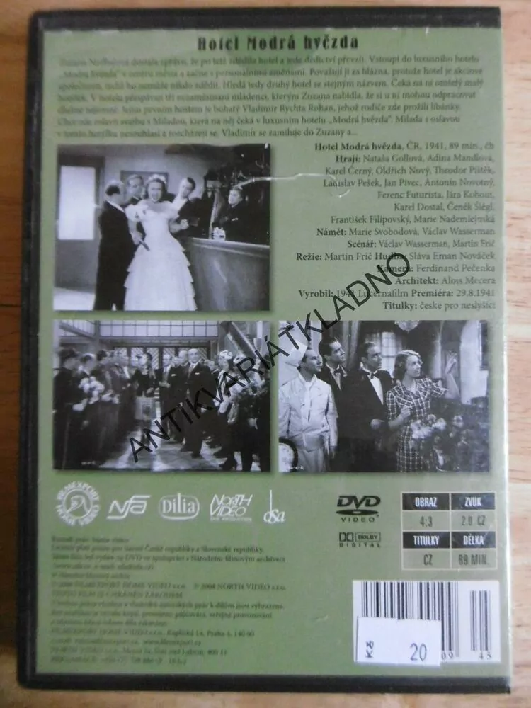 HOTEL MODRÁ HVĚZDA, OLDŘICH NOVÝ, DVD FILM 