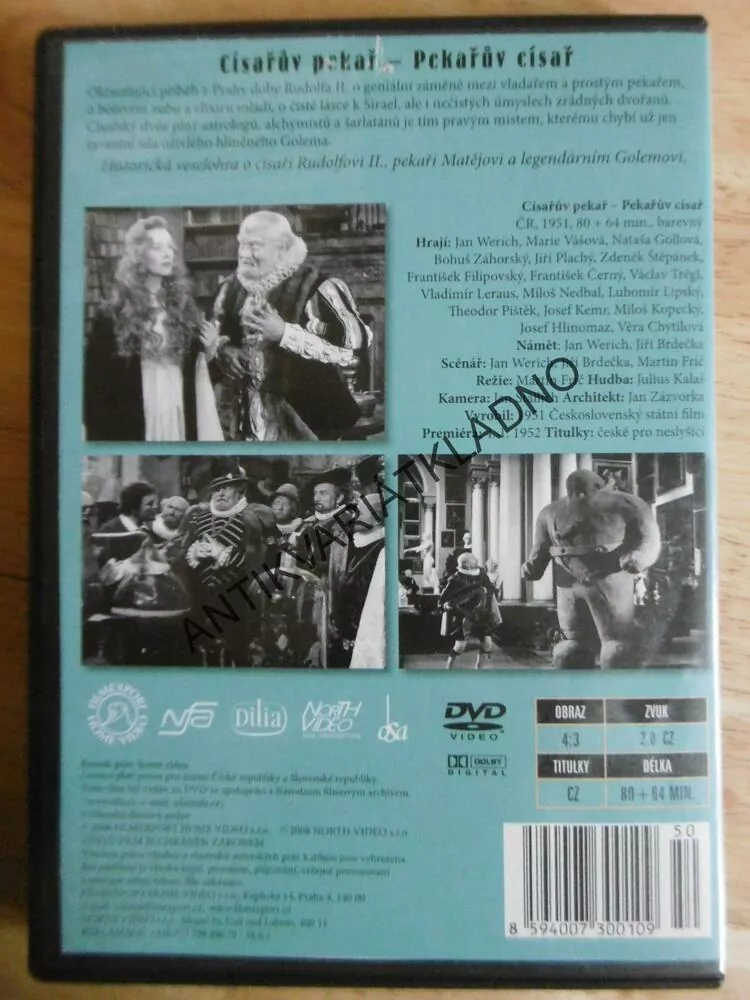 CÍSAŘŮV PEKAŘ, PEKAŘŮV CÍSAŘ, DVD FILM ČR