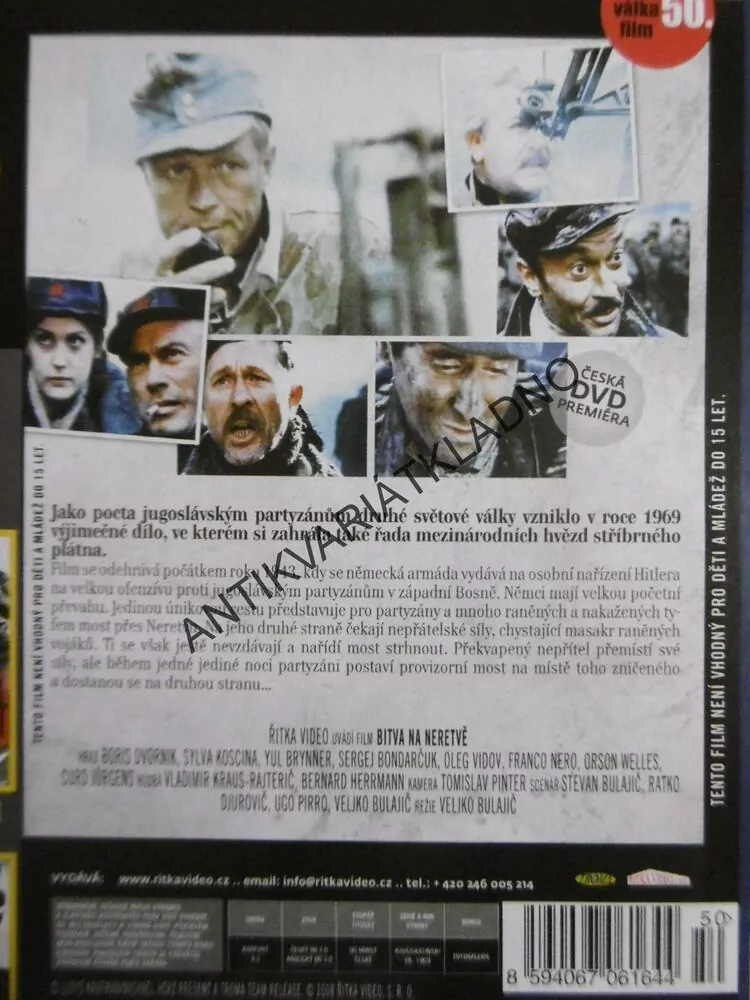 BITVA NA NERETVĚ, DVD FILM SVĚT.VÁLKA