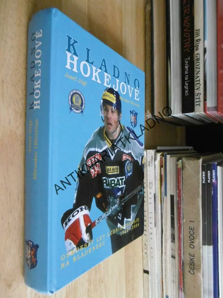 KLADNO HOKEJOVÉ, JOSEF JÁGR, MIROSLAV OLIVERIUS, 80 LET HOKEJE 1924-2004, HOKEJ, AUTOGRAM JAROMÍR JÁGR, **an