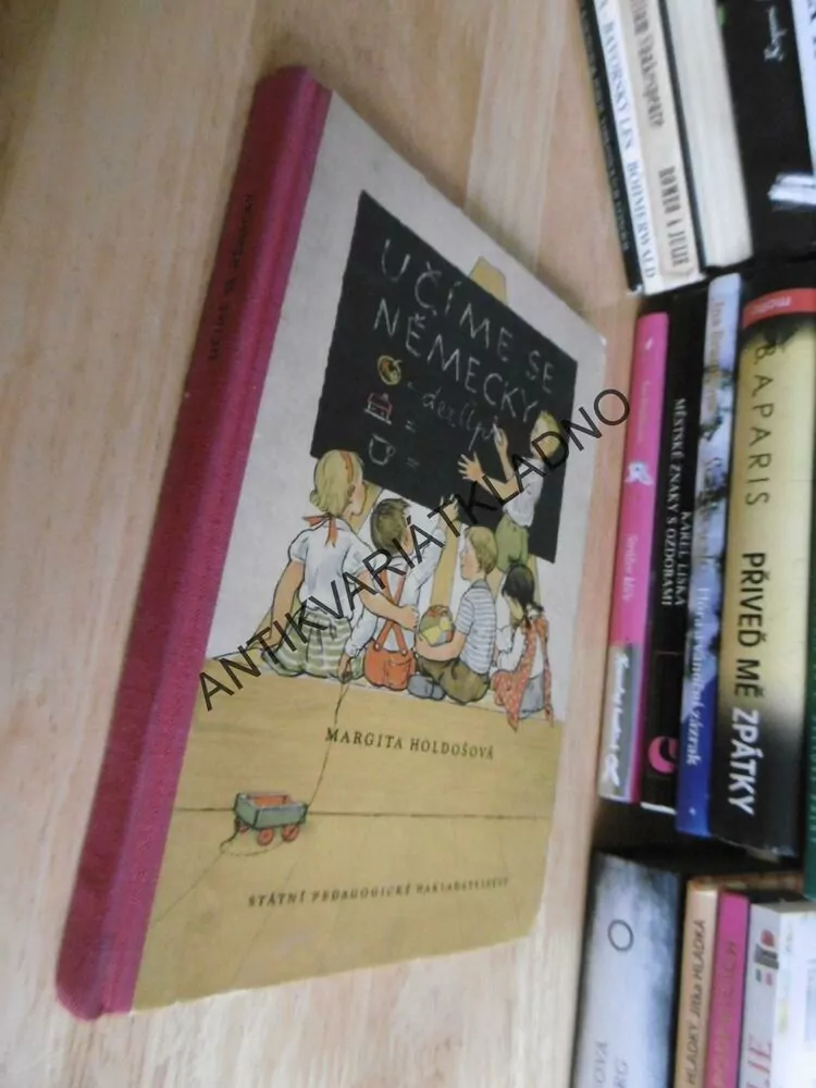 UČÍME SE NĚMECKY, HOLDOŠOVÁ, 1958, nevyšisovaný hřbet