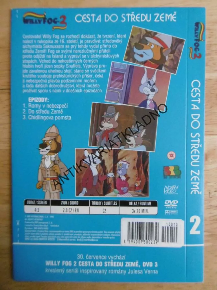 WILLY FOG - 2.,CESTA DO STŘEDU ZEMĚ, DVD FILM