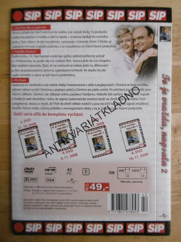 TO JE VRAŽDA NAPSALA,2., JESSICA FLETCHER,, DVD FILM 