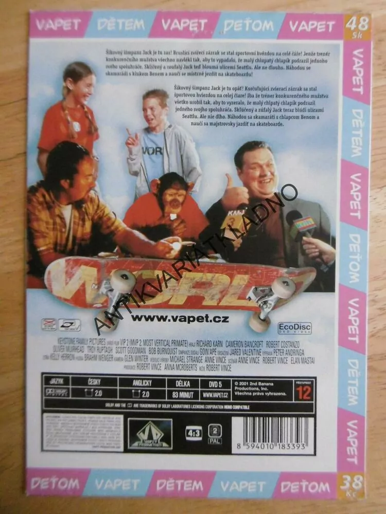 VIP 2., VELMI INTELIGENTNÍ PRIMÁT, DVD FILM
