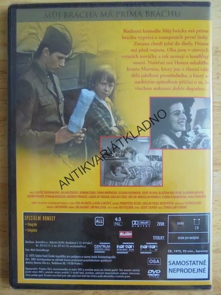 DVD FILM - MŮJ BRÁCHA MÁ PRIMA BRÁCHU, HRUŠÍNSKÝ