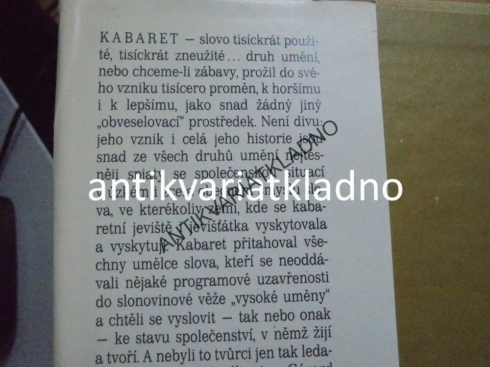 KNIHA O KABARETU, POKORNÝ, 1988, **an