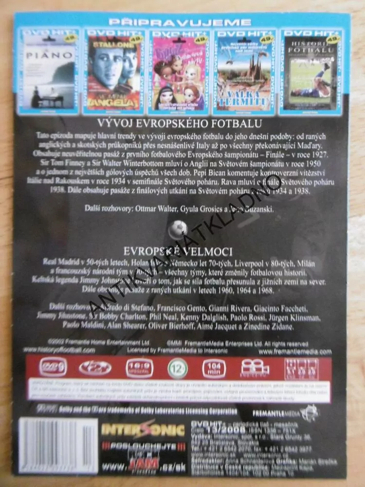 HISTORIE FOTBALU 2., NEJLEPŠÍ SPORT NA ZEMI, DVD FILM,
