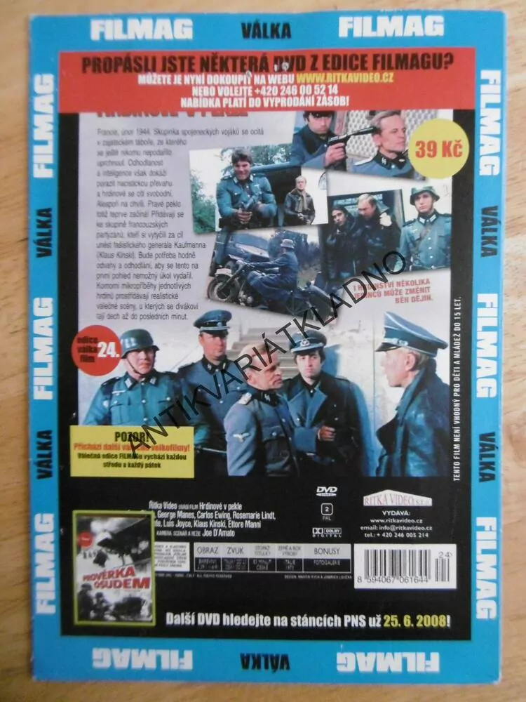 HRDINOVÉ V PEKLE, KLAUS KINSKI, DVD FILM 