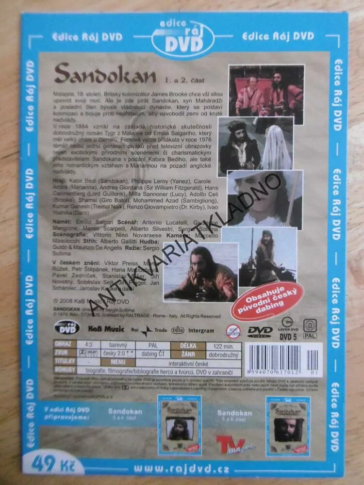 SANDOKAN 1-2, 1 DVD FILM