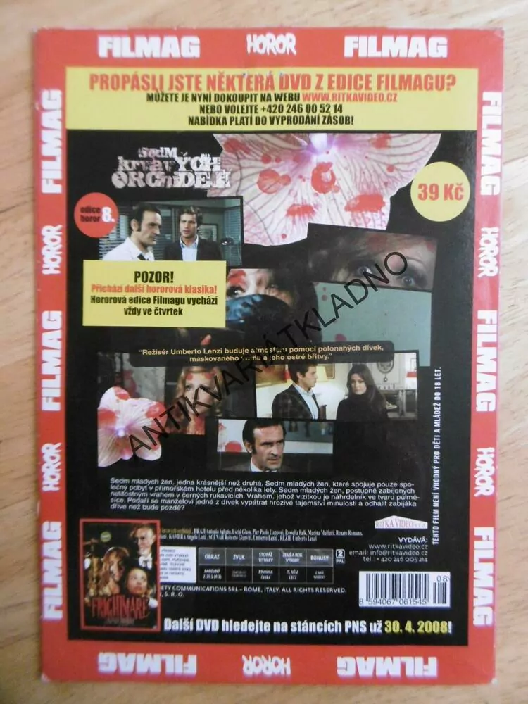 SEDM KRVAVÝCH ORCHIDEJÍ, DVD FILM
