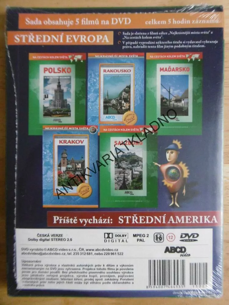STŘEDNÍ EVROPA 1-5, NEJKRÁSNĚJŠÍ MÍSTA SVĚTA, DVD DOKUMENT