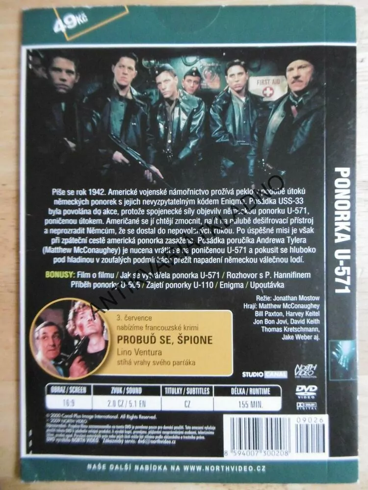 PONORKA U-571, DVD FILM