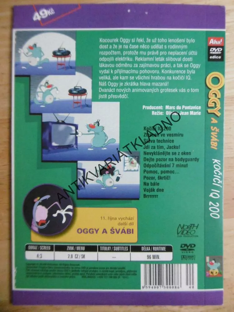 OGGY A ŠVÁBI, KOČIČÍ IQ 200, DVD FILM 