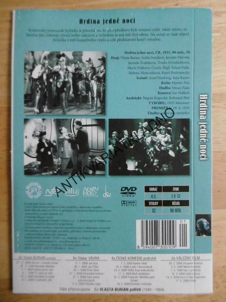 HRDINA JEDNÉ NOCI, VLASTA BURIAN, DVD FILM