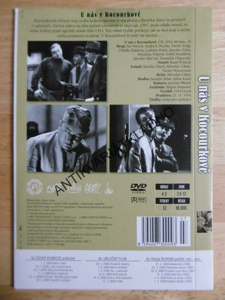 U NÁS V KOCOURKOVĚ, PLACHTA, DVD FILM