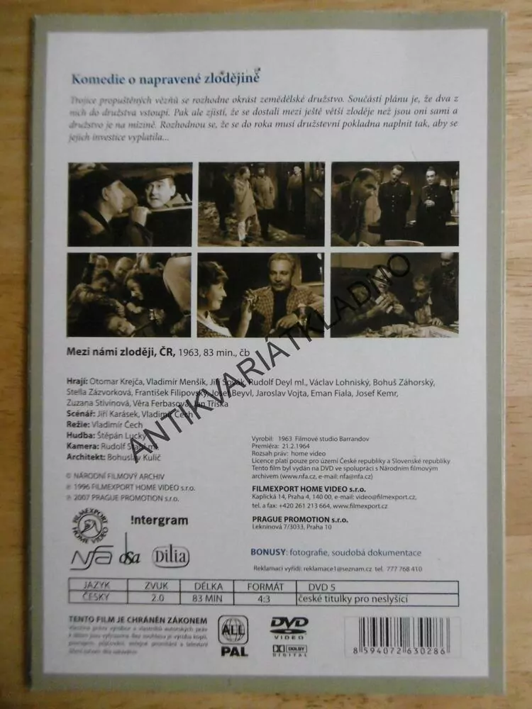 MEZI NÁMI ZLODĚJI, DVD FILM  ČR