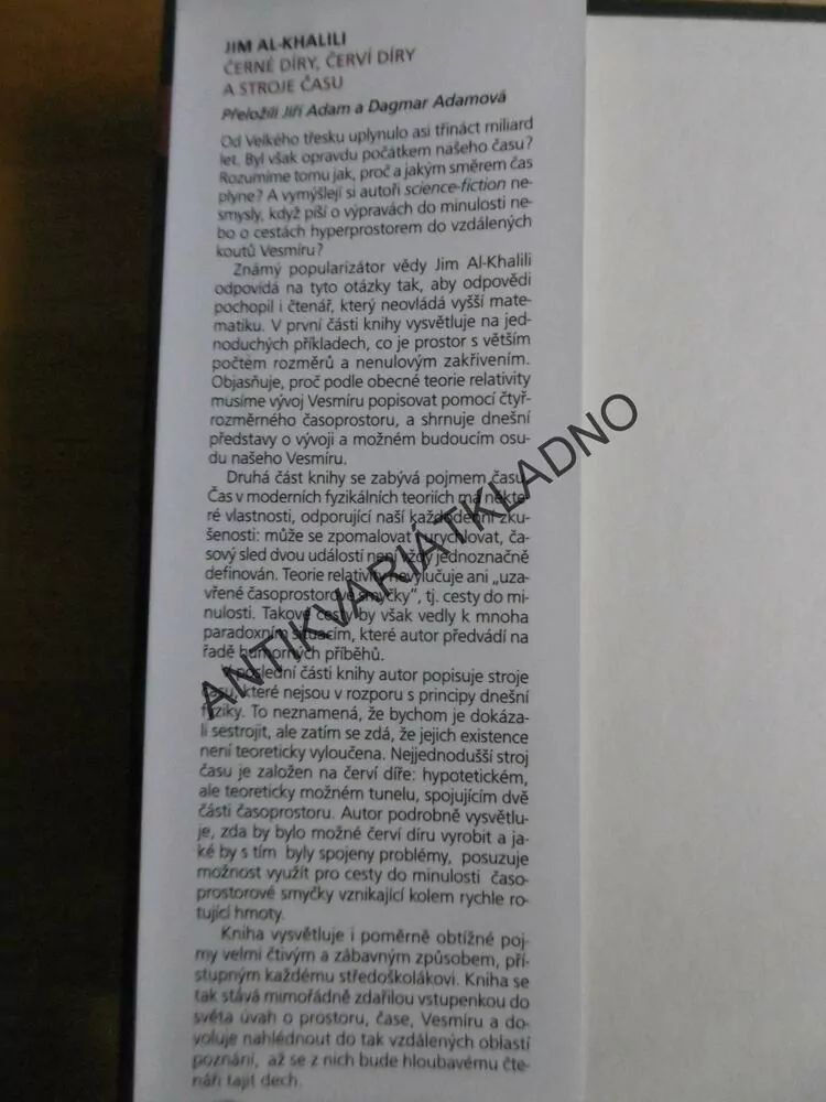 ČERNÉ DÍRY, ČERVI DÍRY A STROJE ČASU, JIM AL-KHALILI, **an