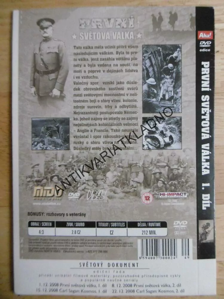 PRVNÍ SVĚTOVÁ VÁLKA, 1., DVD FILM DOKUMENT