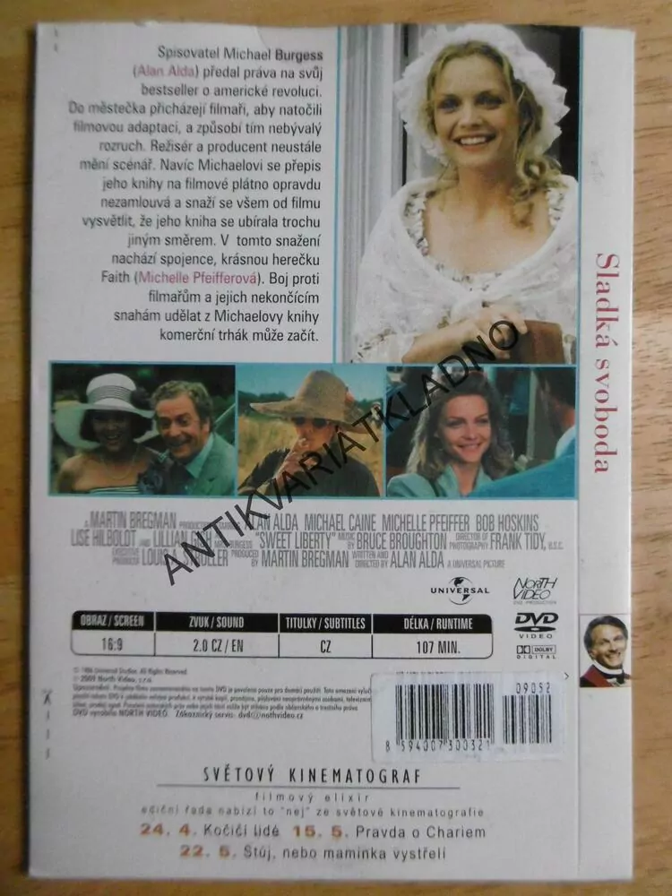 SLADKÁ SVOBODA, ALAN ALDA, MICHAEL CAINE, MICHELLE PFEIFFER, DVD FILM