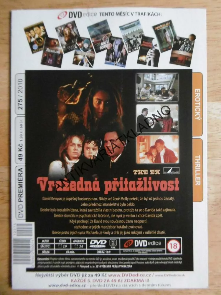 VRAŽEDNÁ PŘITAŽLIVOST, DVD FILM 