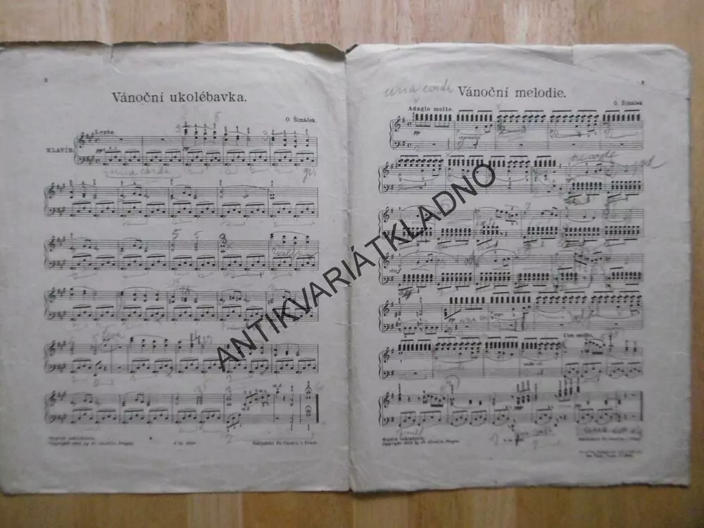 VÁNOČNÍ MELODIE, FR. SMATEK, 1924,ANDĚL, TEXTY, 1 ks, ZPĚVNÍK