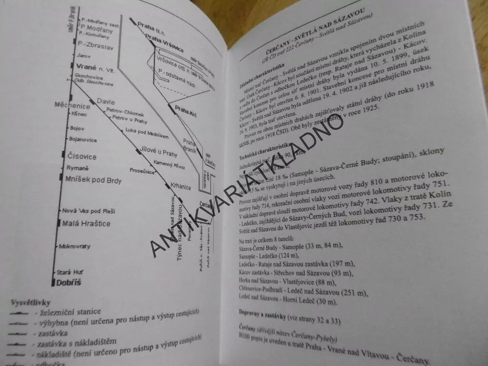 PRŮVODCE PO ŽELEZNIČNÍCH TRATÍCH, SV.66, PRAHA- ČERČANY, DOBŘÍŠ, SVĚTLÁ NAD S., **an