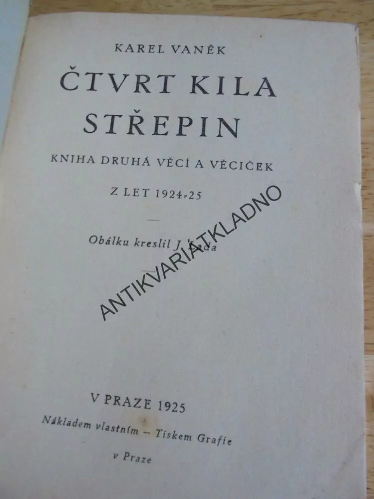 ČTVRT KILA STŘEPIN, KAREL VANĚK, LADA, 1925