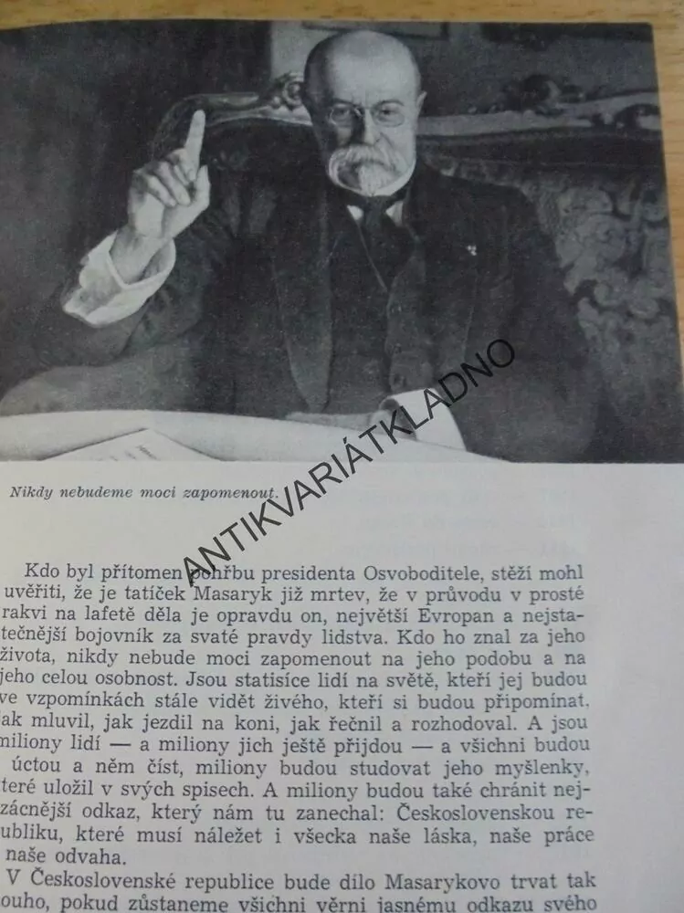 TGM, MASARYK, OBRÁZKOVÁ ZPRÁVA O ÚMRTÍ A POHŘBU