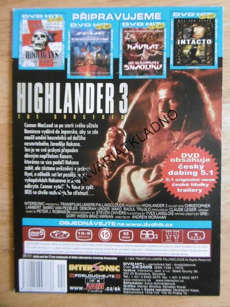 HIGHLANDER 3., DVD FILM