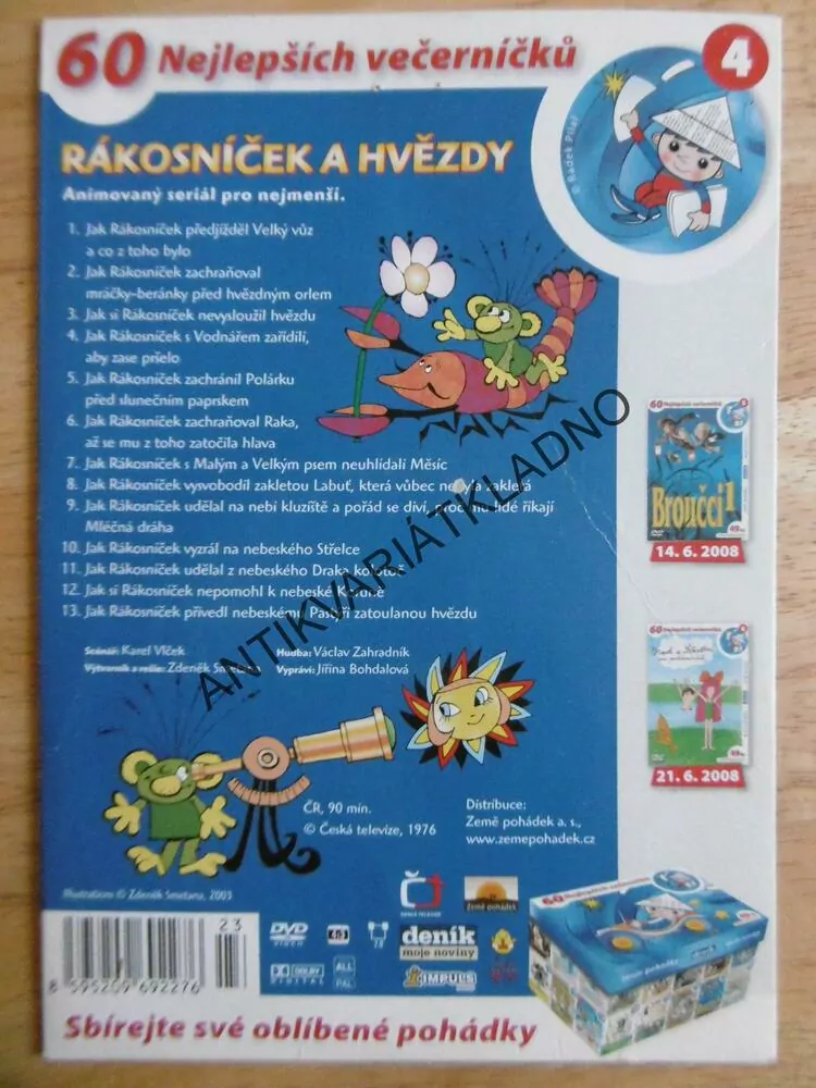 RÁKOSNÍČEK A HVĚZDY, DVD FILM 