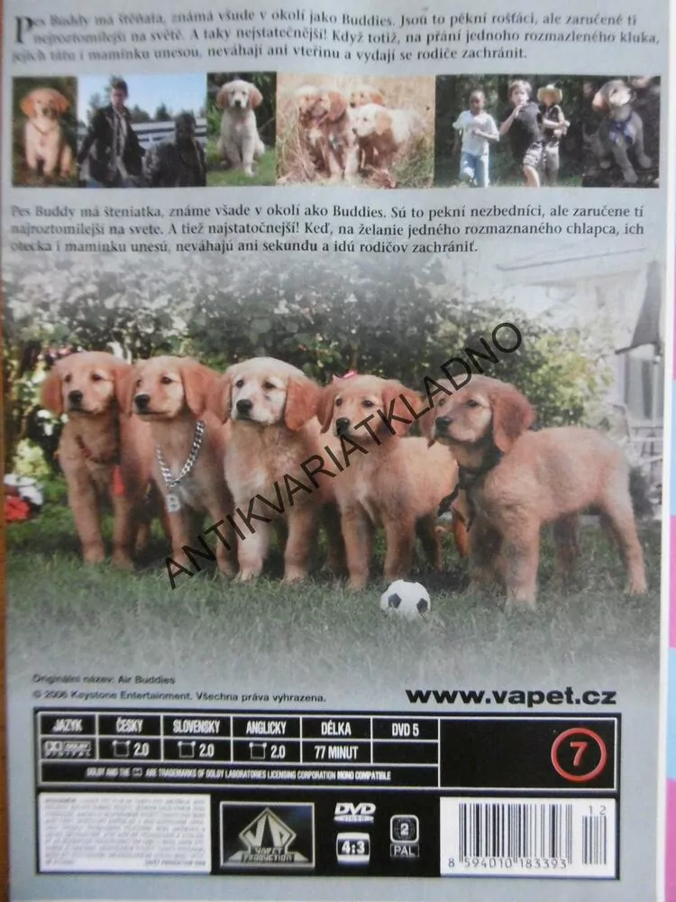 AIR BUDDIES, ŠTĚŇATA, DVD FILM 