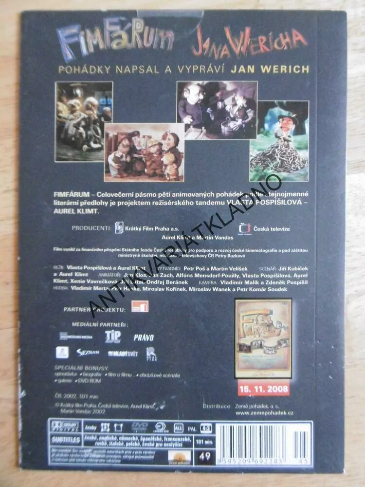 FIMFÁRUM JANA WERICHA,, DVD FILM 
