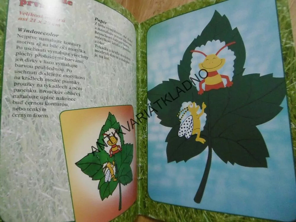 SCHOVÁVANÁ V TRÁVĚ, BROUČCI Z WINDOWCOLOR A PAPÍRU, **an
