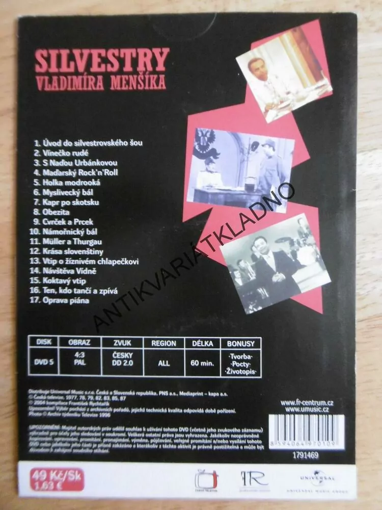 SILVESTRY VLADIMÍRA MENŠÍKA, DVD FILM