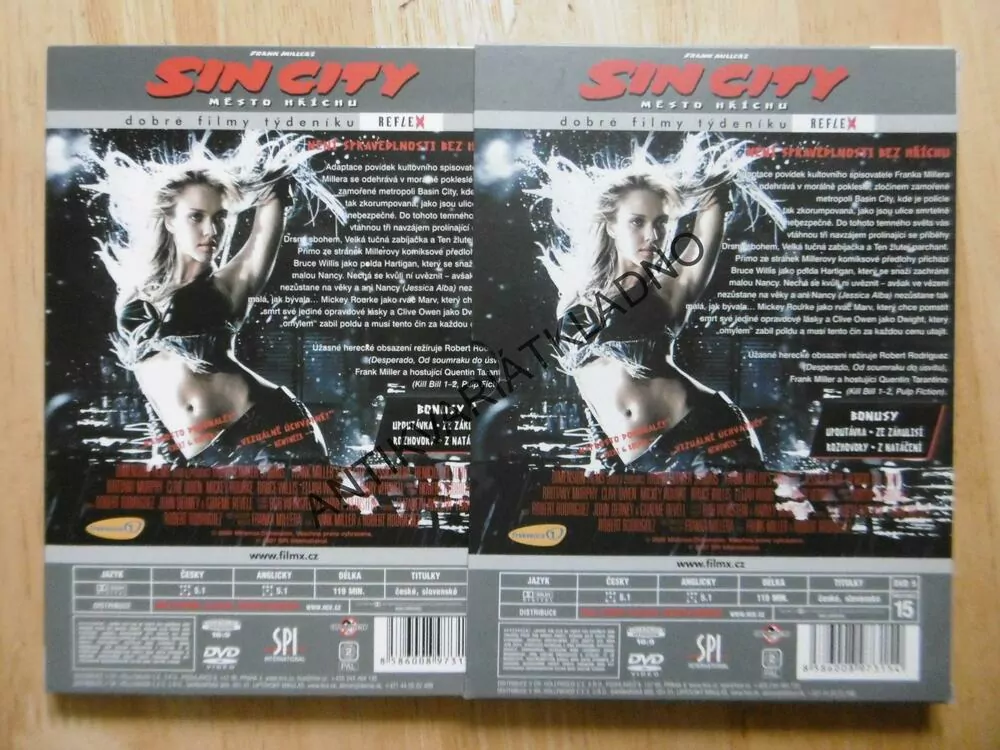 SIN CITY, MĚSTO HŘÍCHU,BRUCE WILLIS,TARANTINO, DVD FILM