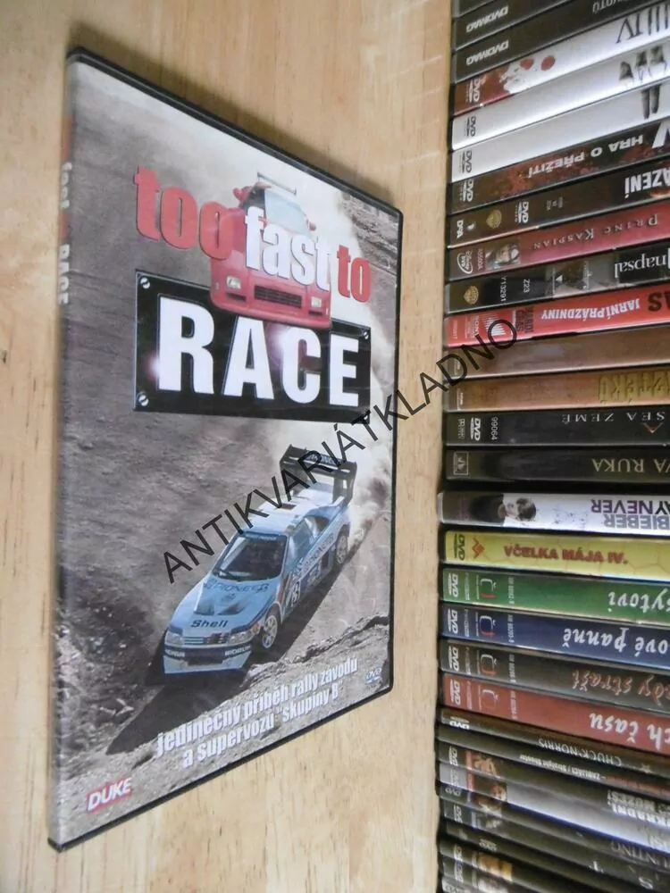 TOO FAST TO RACE, RALLYE, SUPERVOZY, DVD FILM DOKUMENT