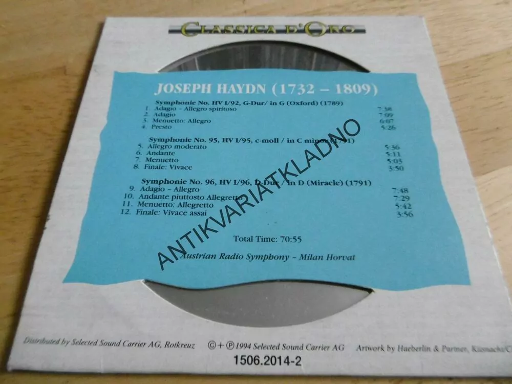 JOSEPH HAYDN, SYMPHONIEN,  CD
