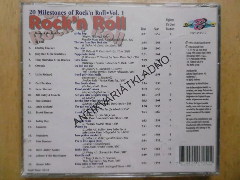 ROCK´N´ROLL, 20 TRACKS, CD HUDBA