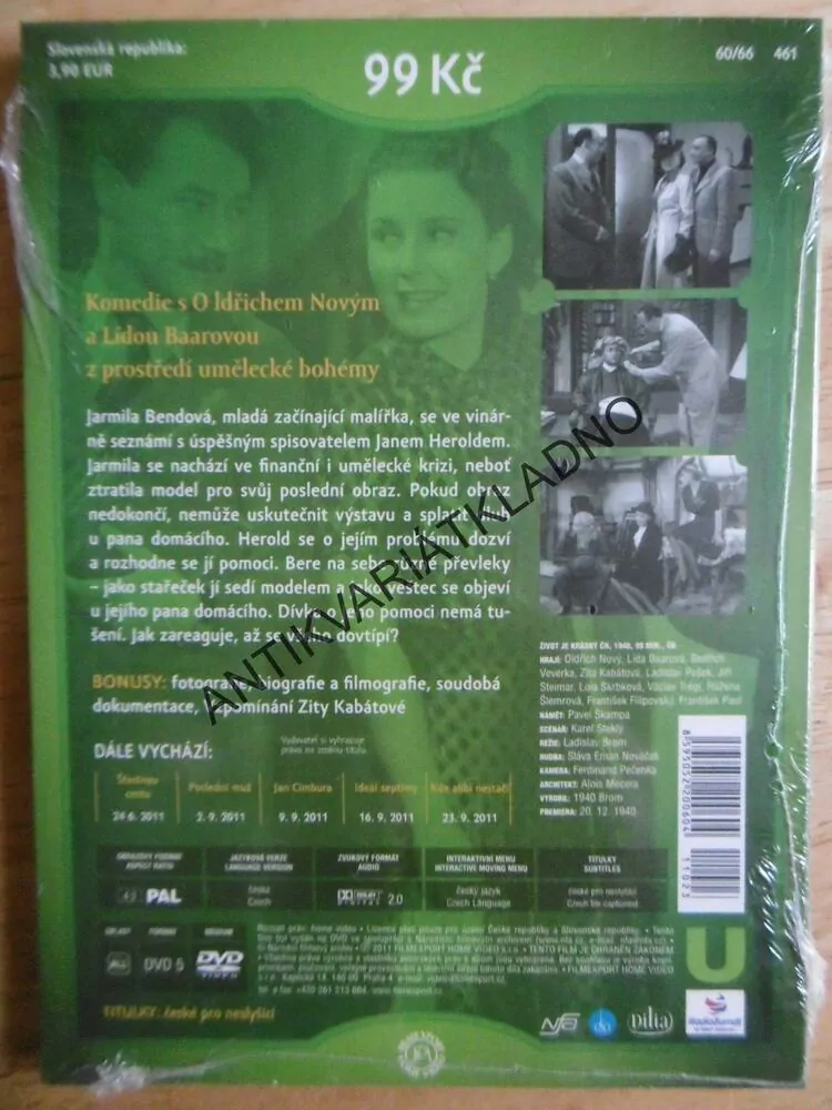 ŽIVOT JE KRÁSNÝ, OLDŘICH NOVÝ, LÍDA BAAROVÁ, DVD FILM