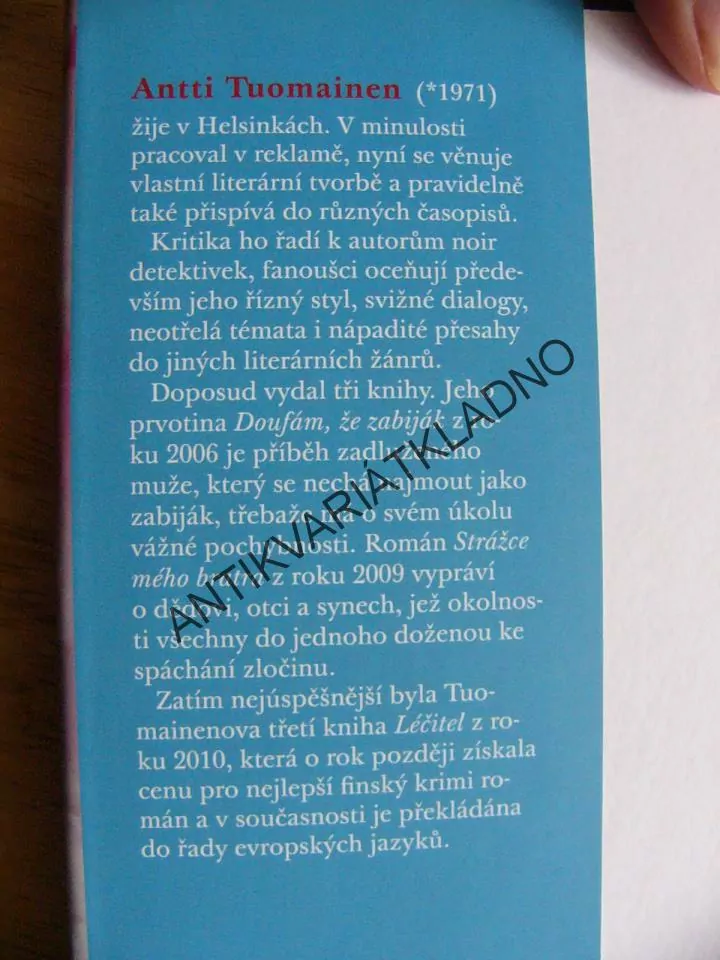 LÉČITEL, ANTTI TUOMAINEN, KRIMI ROMÁN FINSKO, **an