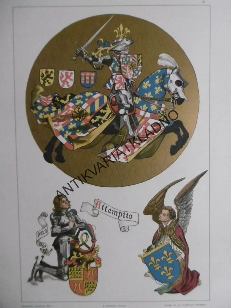 DEKORATIVNÍ TISK 1904 - HERALDIKA, ERB, ERBY,