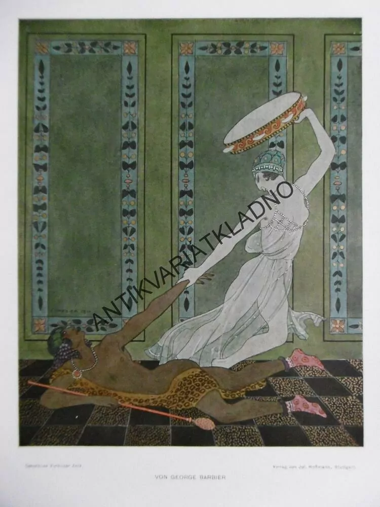 DEKORATIVNÍ TISK 1915 - TANENČICE, MUŽ A  ŽENA, EROTIKA AKT